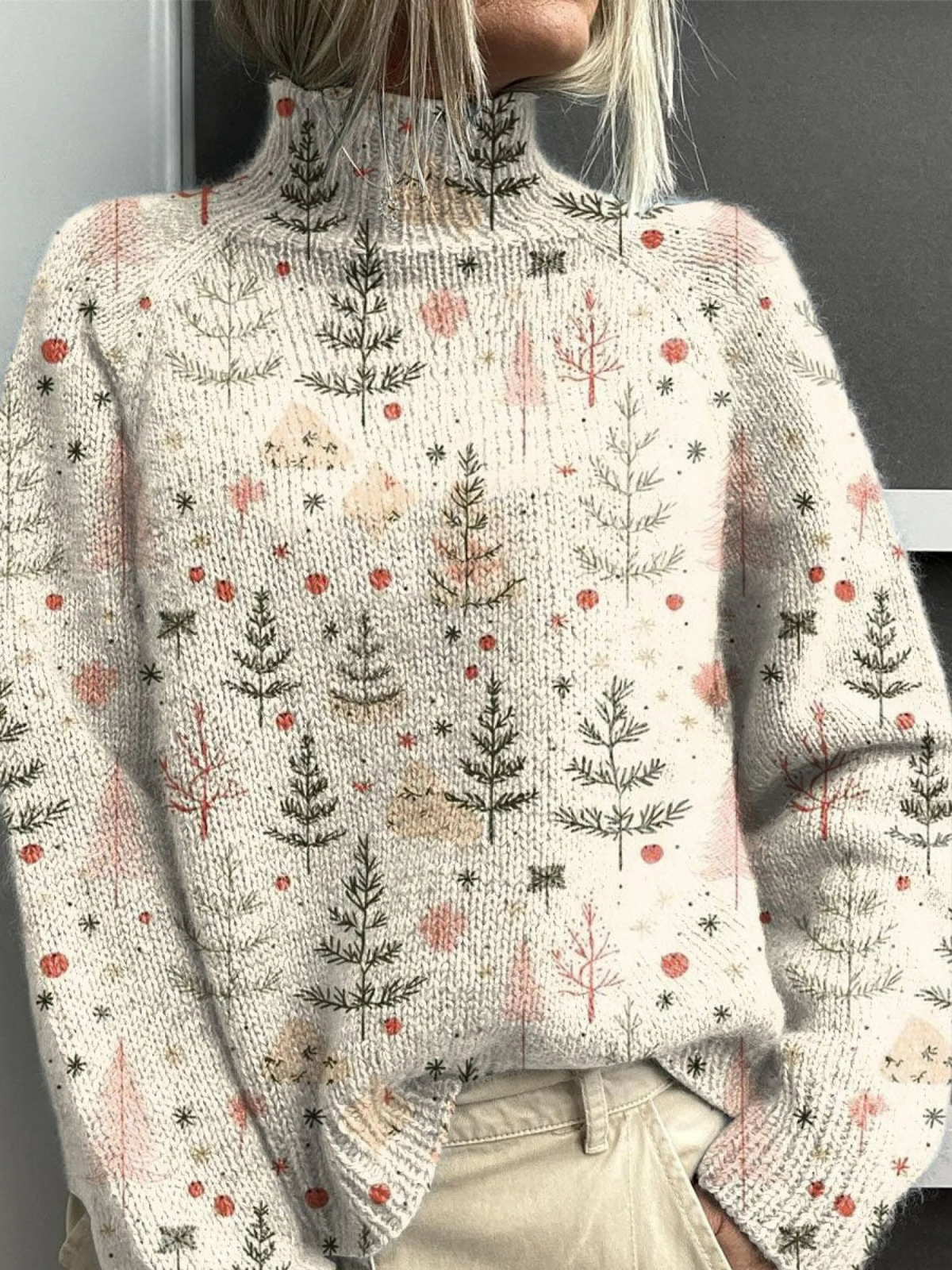ASHLYN | WEIHNACHTS-ROLLKRAGENPULLOVER