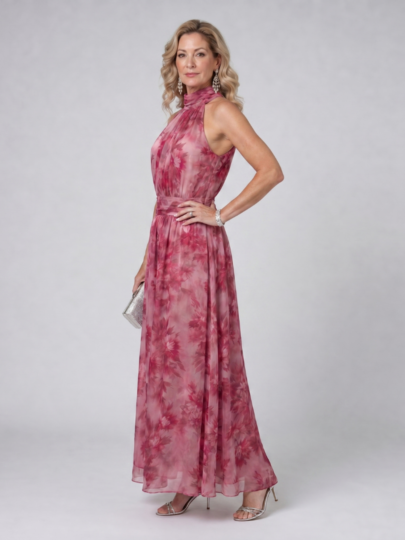 AVIEN | WEICHES MIDIKLEID MIT HALTERNECK