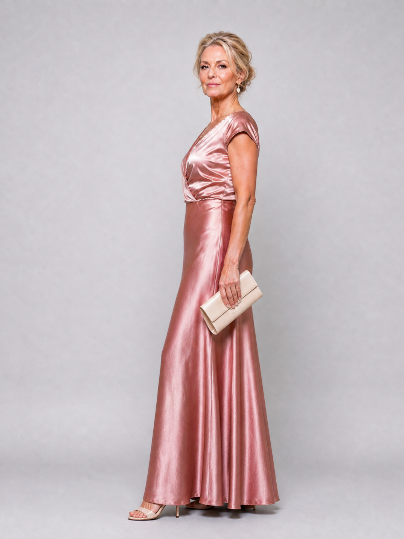 SAMOUSE | MAXIKLEID MIT KAPPUZELÄRMELN UND WICKELOBERTEIL