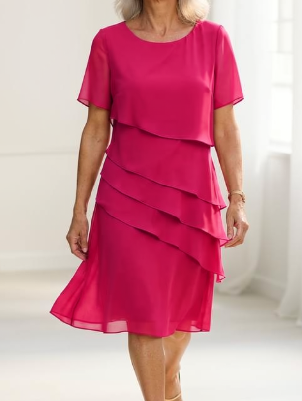 LINDA | ELEGANTES KOMFORT-RÜSCHENKLEID