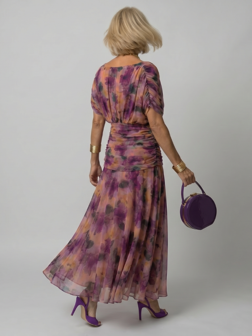 CALEN | SCHULTERFREIES MIDI-KLEID MIT FALLENDEM SCHNITT