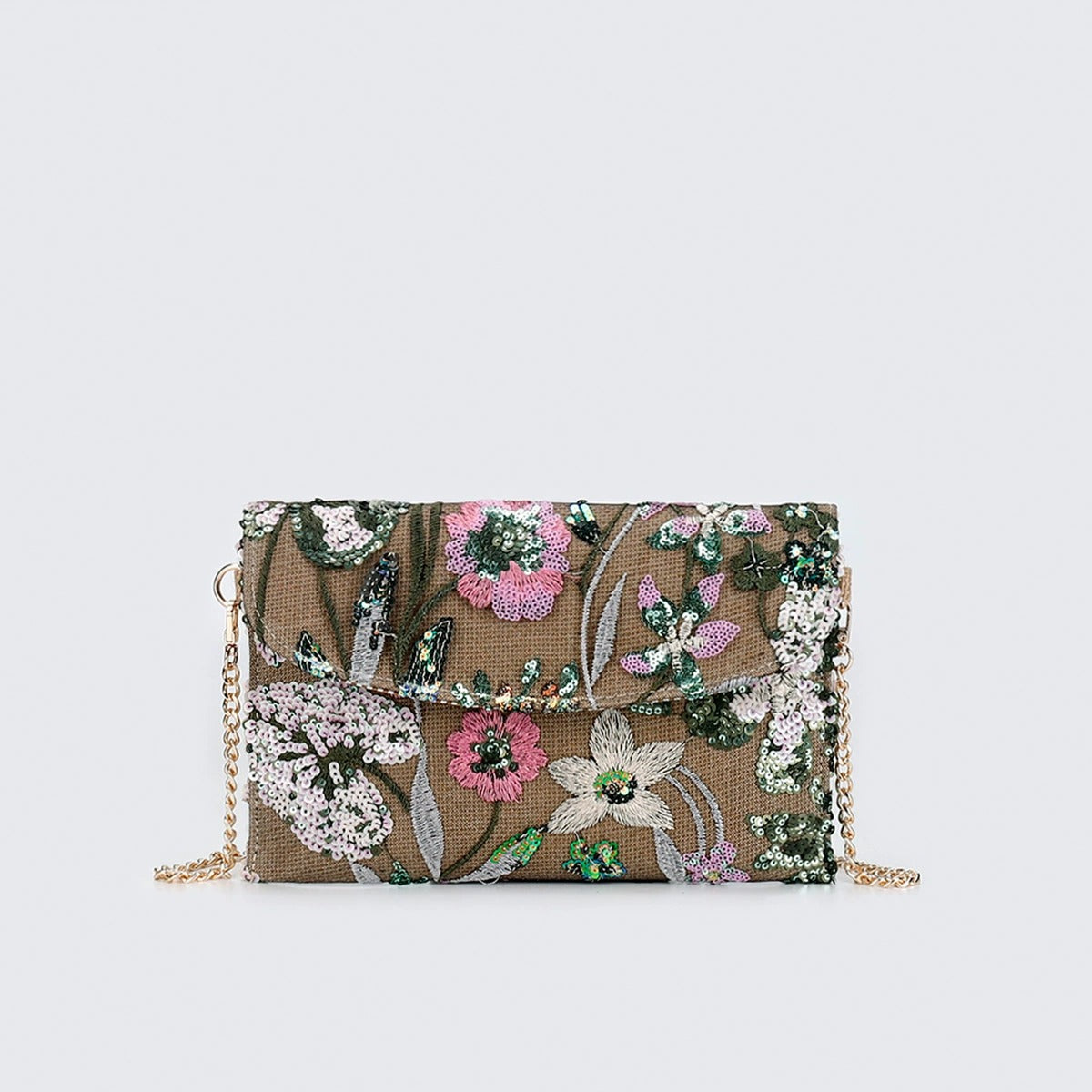 MEADOWBLOOM | BOTANICAL CLUTCH-UMHÄNGETASCHE MIT PAILLETTEN