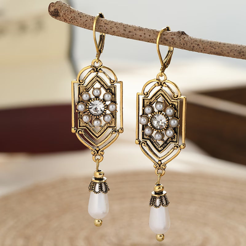 ADELINA | VINTAGE OHRRINGE MIT GOLD-INLAY UND PERLEN