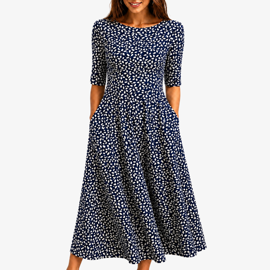 MARIANA | MIDNIGHT BLOOM MAXI-TASCHENKLEID
