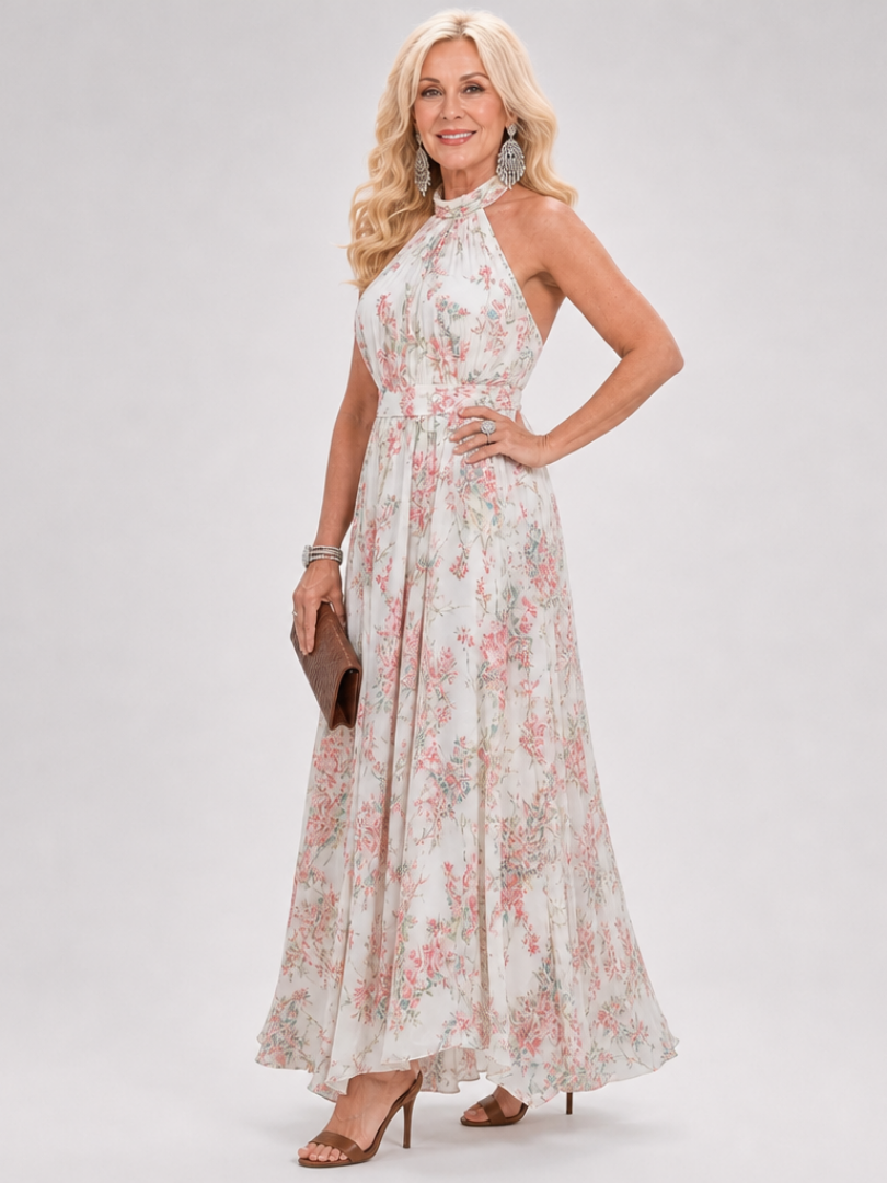 GUINEVERE | MIDI-KLEID MIT FLORALEM PRINT UND FLIESSENDEM ROCK