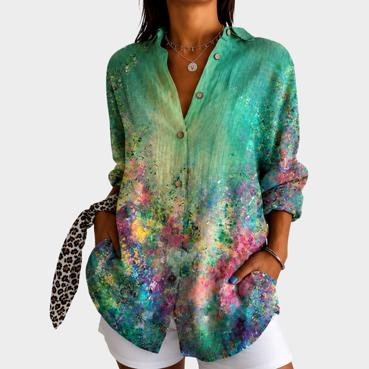 ELIZABETH | EMERALD MEADOW KUNST-BLUSE