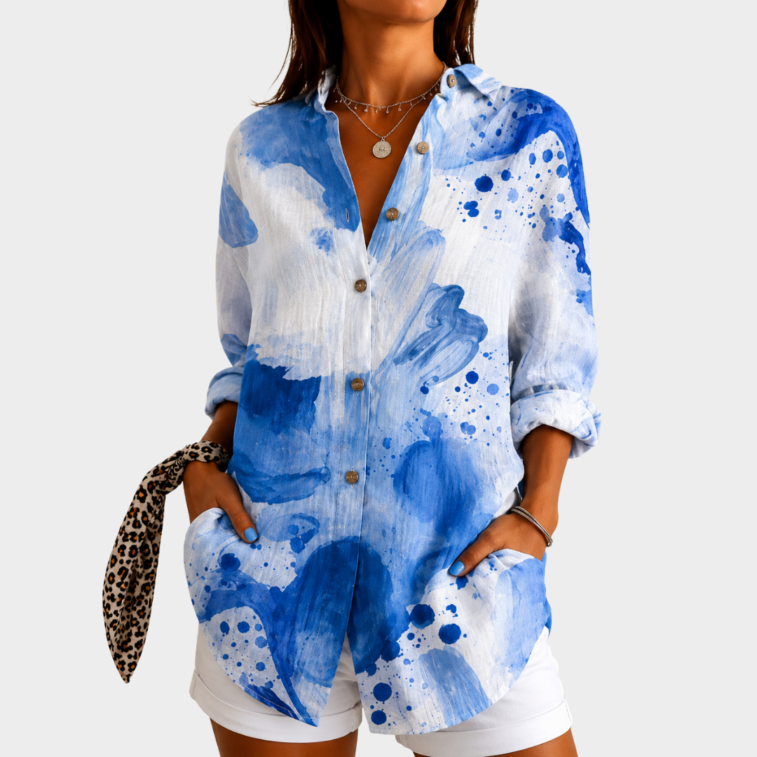 HAILEY | COASTAL WATERCOLOR BREEZE BLUSE