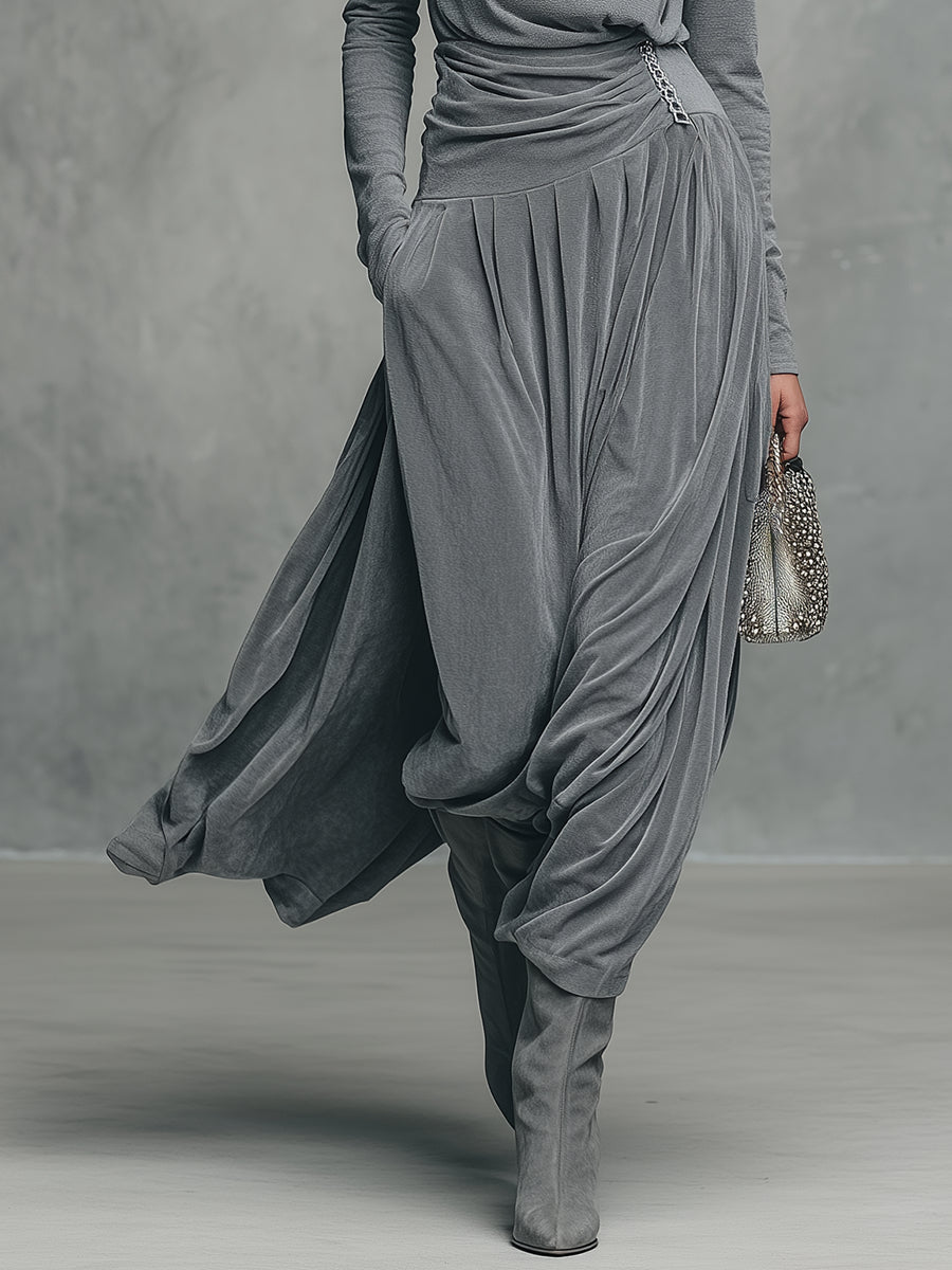 EMMA | ELEGANTES SET AUS STEHKRAGEN-TOP UND SAMTROCK