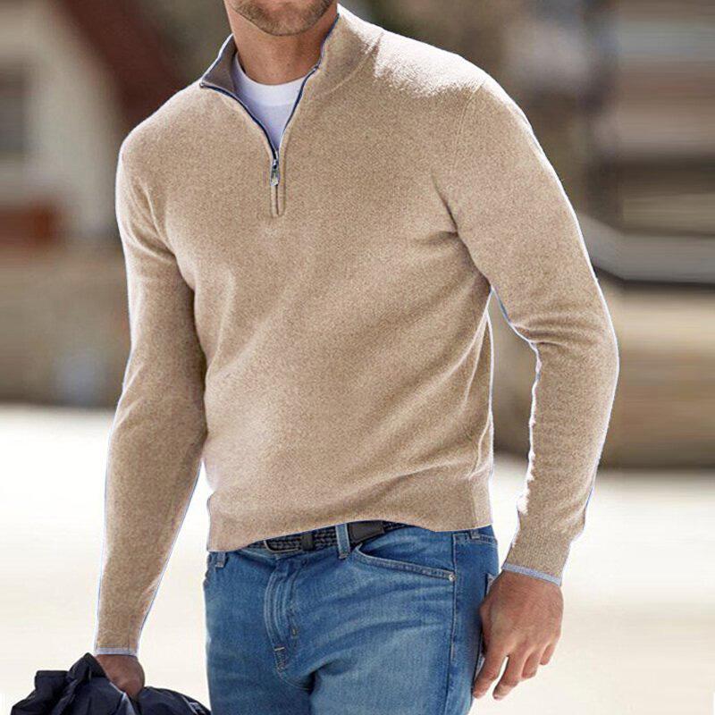 THOMAS | ELEGANDRER HERREN-STRICKPULLOVER MIT REISSVERSCHLUSS