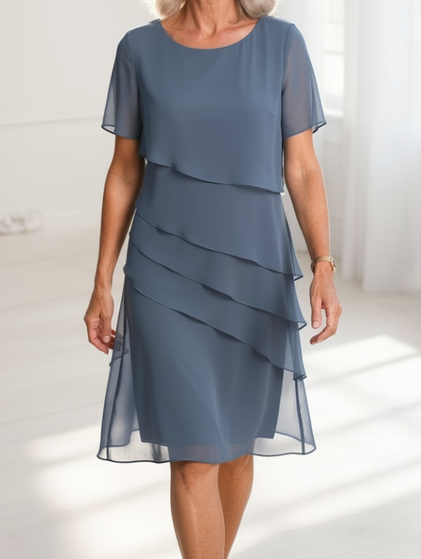 LINDA | ELEGANTES KOMFORT-RÜSCHENKLEID
