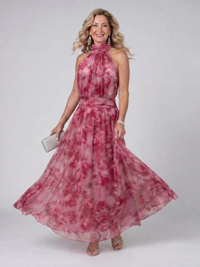 AVIEN | WEICHES MIDIKLEID MIT HALTERNECK