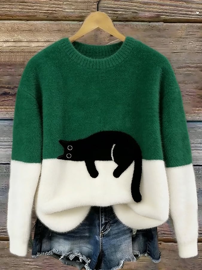 KIRSTEN | ELEGANTES SWEATSHIRT MIT KATZEN-PRINT