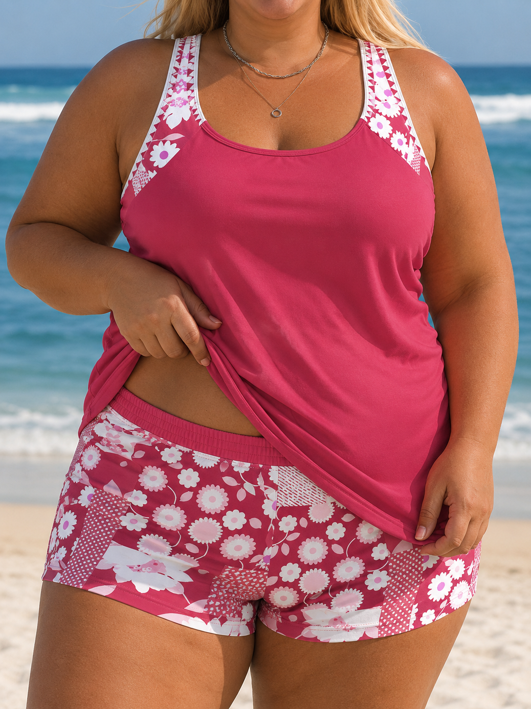 NANET | BEDRUCKTES TANKINI-SHORT-SET IN ÜBERGRÖSSEN