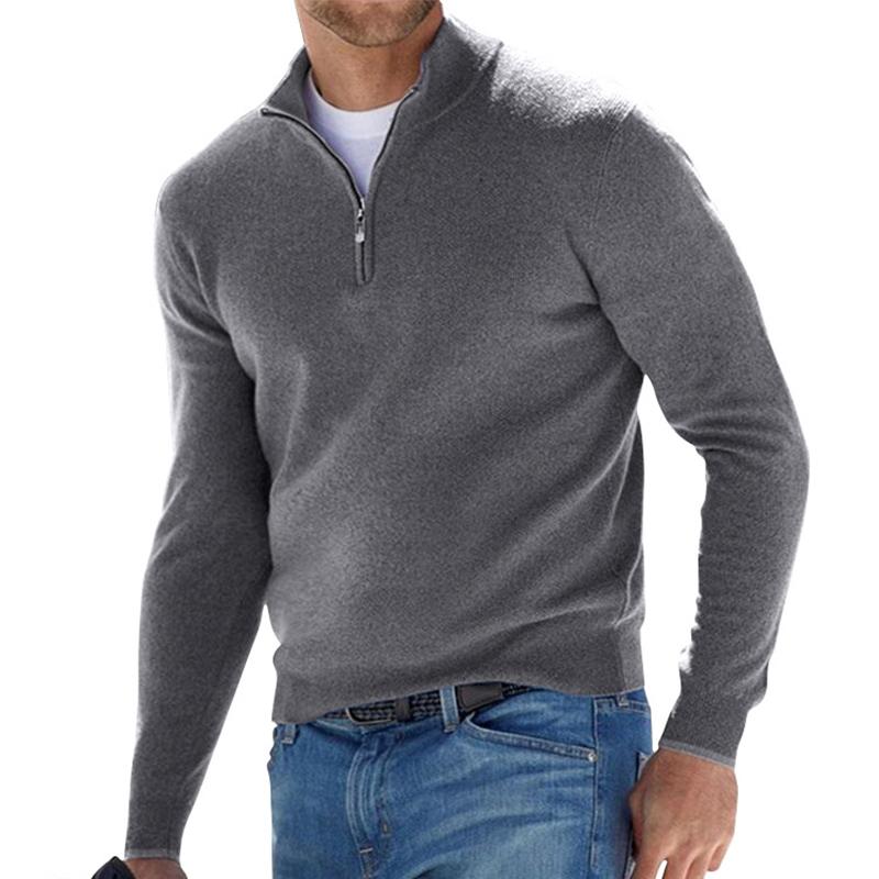 THOMAS | ELEGANDRER HERREN-STRICKPULLOVER MIT REISSVERSCHLUSS