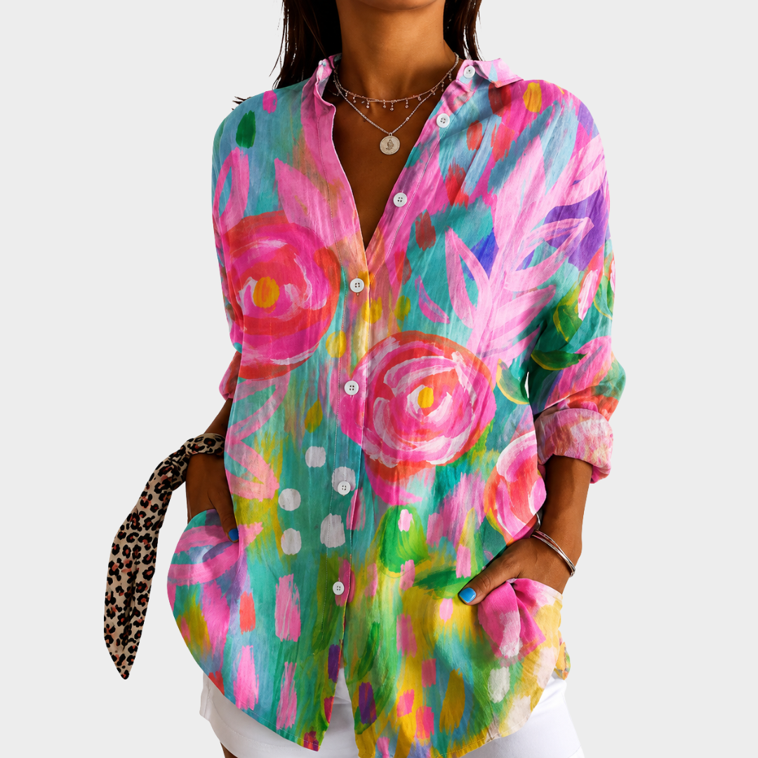 AMELIA | BLUSE „PAINTED GARDEN BREEZE“