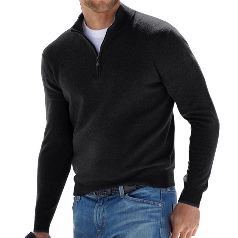 THOMAS | ELEGANDRER HERREN-STRICKPULLOVER MIT REISSVERSCHLUSS