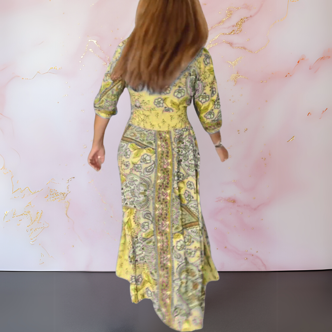 MARGA | ELEGANTES SOMMERKLEID MIT V-AUSSCHNITT