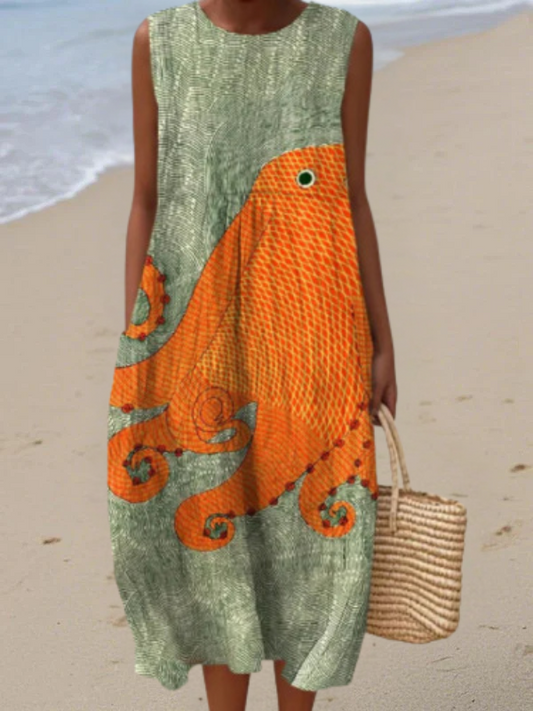 TESS | MIDI-KLEID OCEANIC