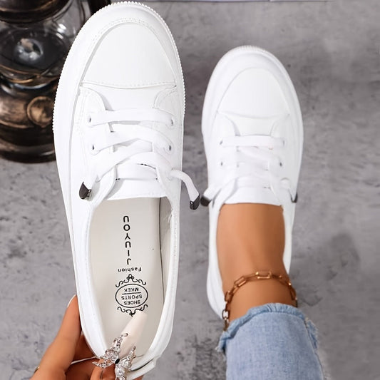 LORNA | ORTHOPÄDISCHE WEISSE SCHNÜR-SLIPPER