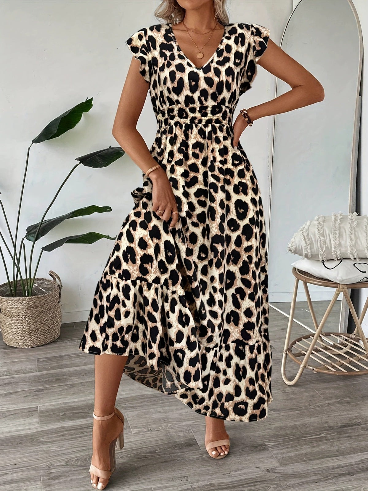 KAREN | BAROCK-MAXIKLEID MIT V-AUSSCHNITT