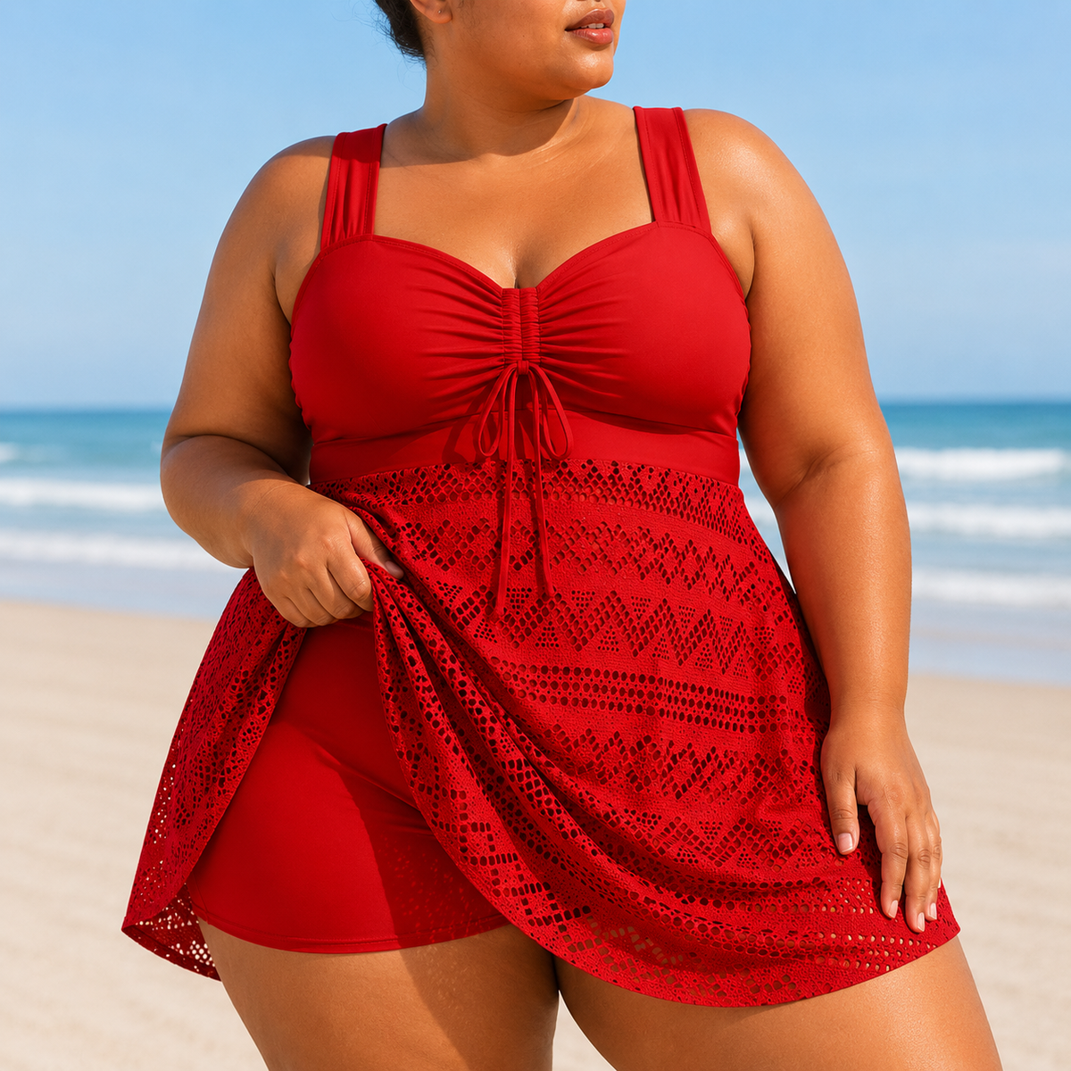 EMILLE | RAFFINIERTES STRAND-SCHWIMM-KLEID IN ÜBERGRÖSSE