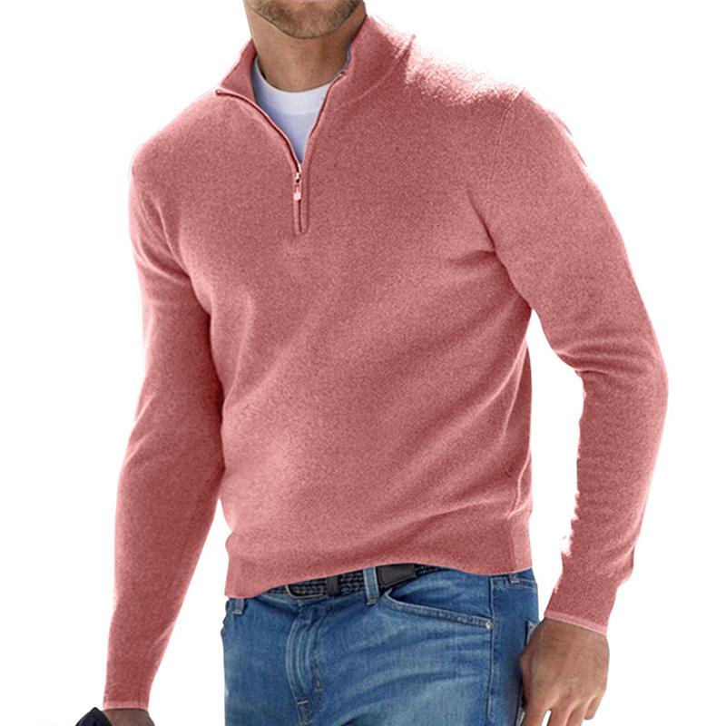 THOMAS | ELEGANDRER HERREN-STRICKPULLOVER MIT REISSVERSCHLUSS