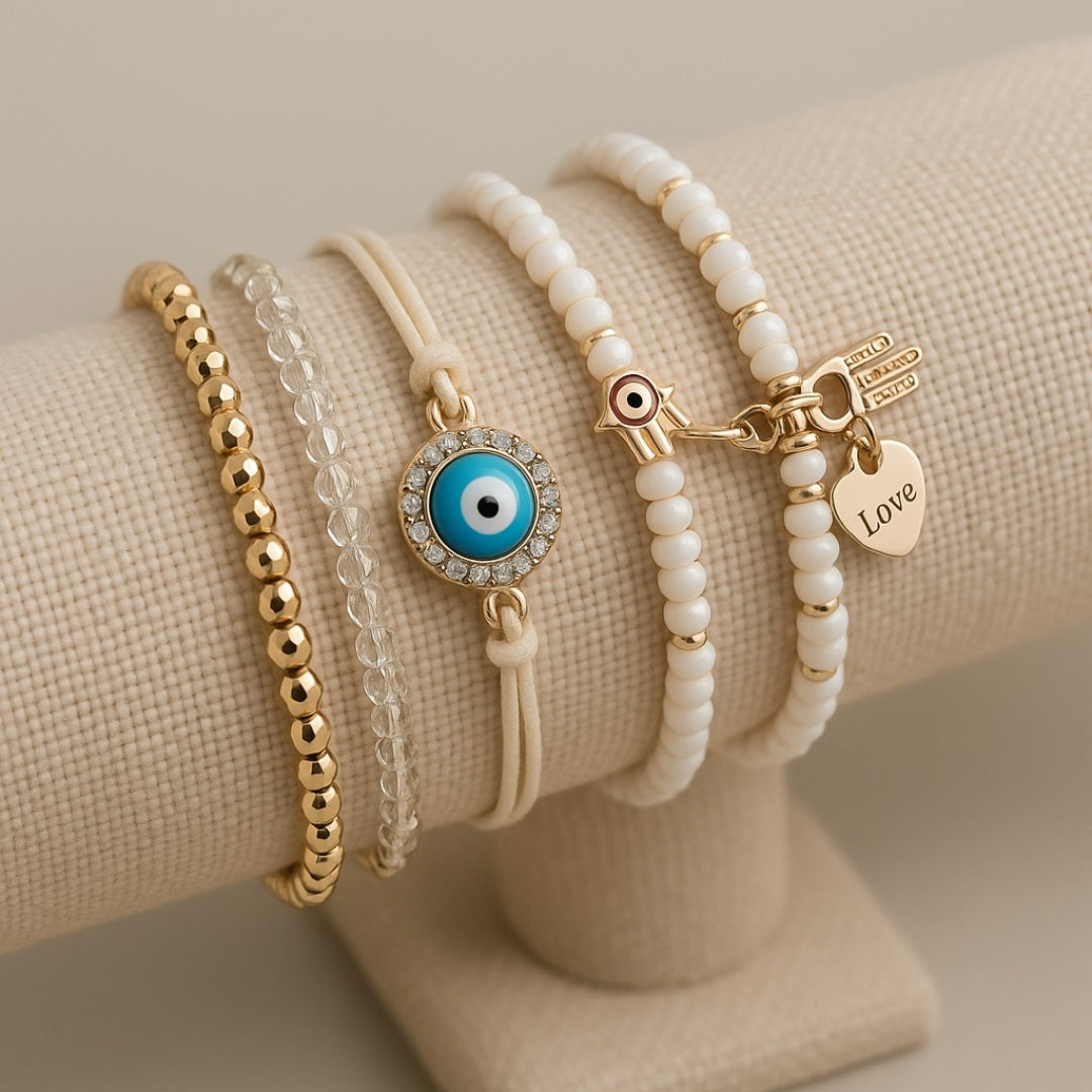 AMARA | ELEGANTES GOLD-HAMSA-ARMBAND-SET