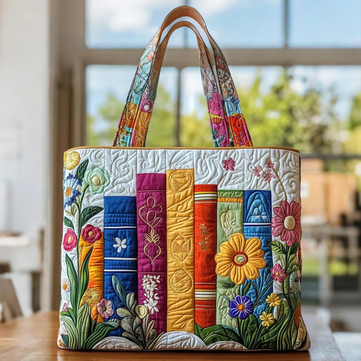JESSICA | HANDGEFERTIGTE BLUMIGE BÜCHERTASCHE