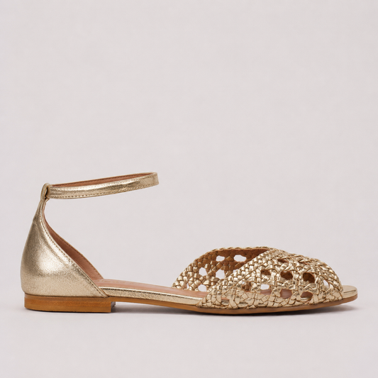 ISADORA | GOLDENE GEFLOCHTENE SANDALEN