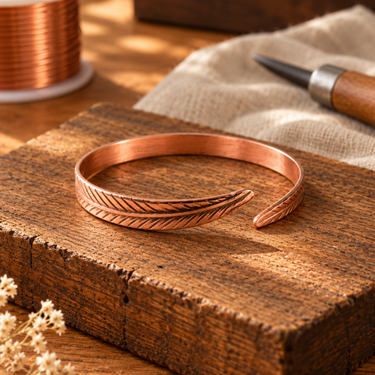 MAISIE | GEFEDERTES KUPFERARMBAND