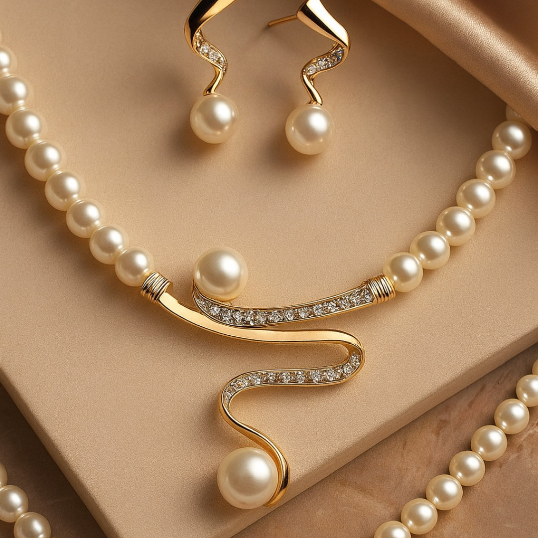 SERAPHINA | ELEGANTES WELLEN-PERLENSCHMUCKSET
