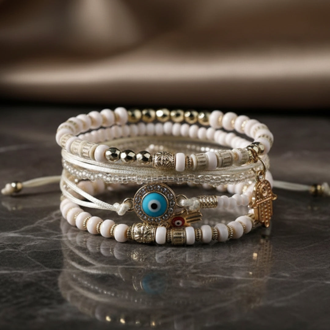 AMARA | ELEGANTES GOLD-HAMSA-ARMBAND-SET