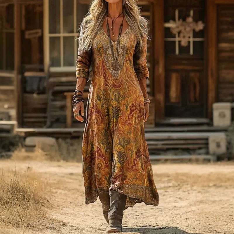 EVELYN | LÄSSIGES LANGARMKLEID IM VINTAGE-STIL