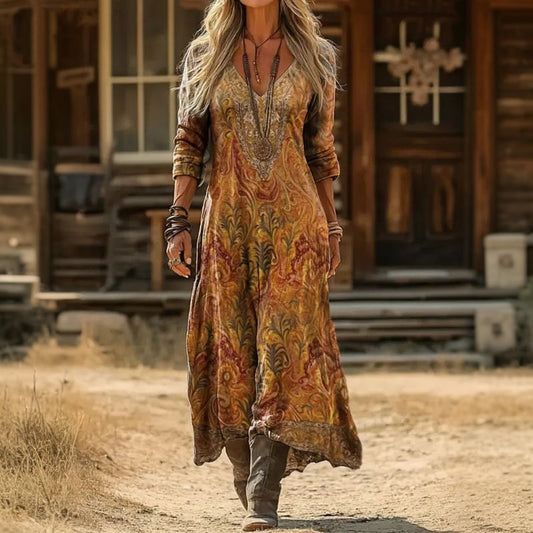 EVELYN | LÄSSIGES LANGARMKLEID IM VINTAGE-STIL