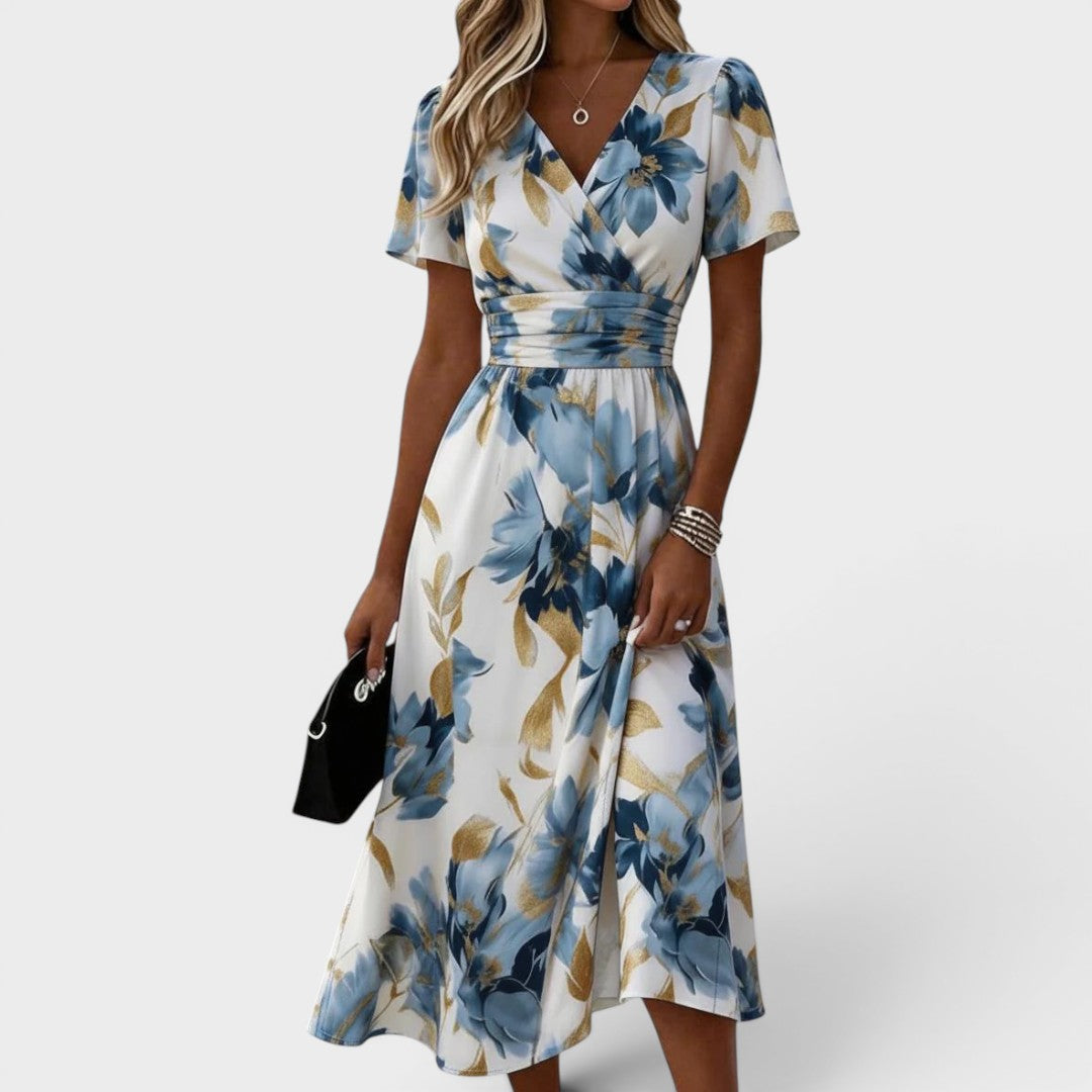 CORINNA | MIDI-WICKELKLEID MIT BLUMENMUSTER