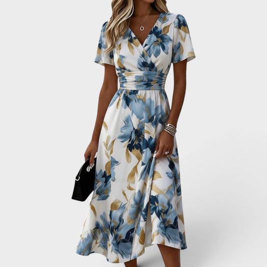 CORINNA | MIDI-WICKELKLEID MIT BLUMENMUSTER
