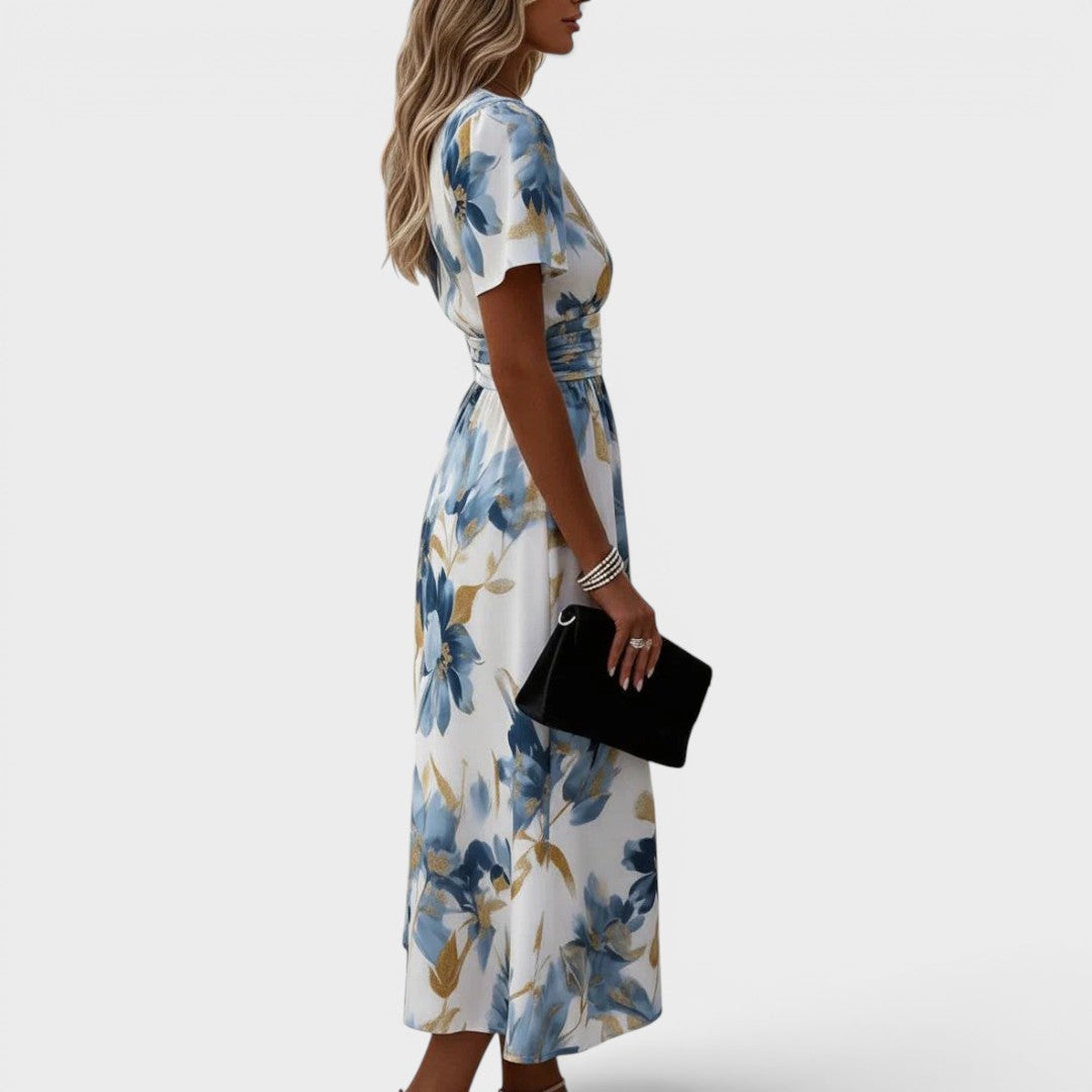 CORINNA | MIDI-WICKELKLEID MIT BLUMENMUSTER