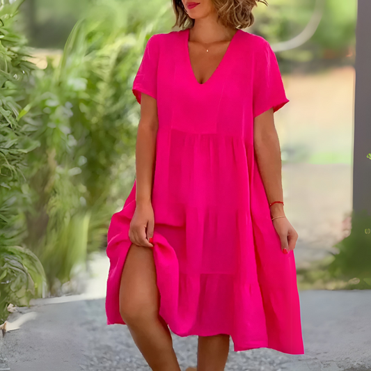LUCE | LOCKERES KLEID MIT V-AUSSCHNITT
