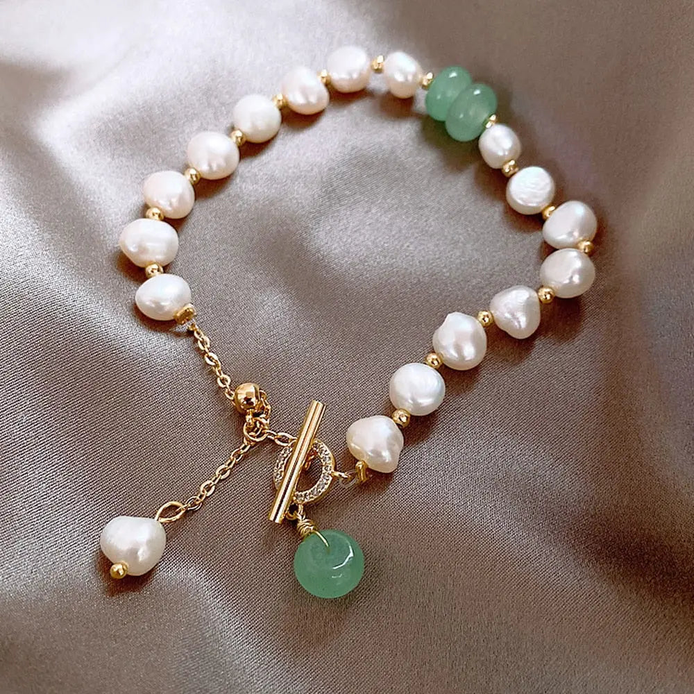 JADORA | ARMBAND AUS NATURPERLEN & JADE