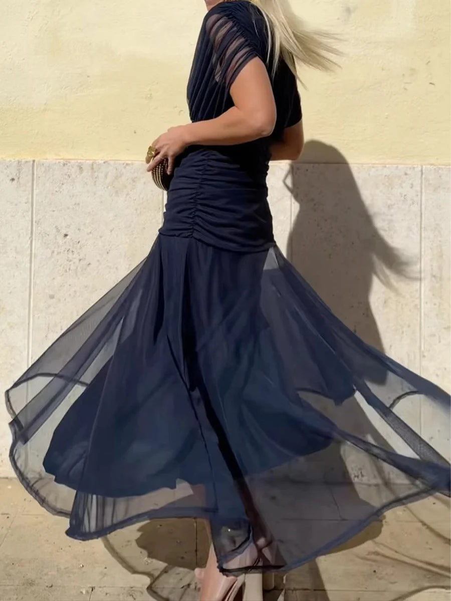 PENELOPE | LANGES BLUMIGES V-AUSSCHNITT-KLEID