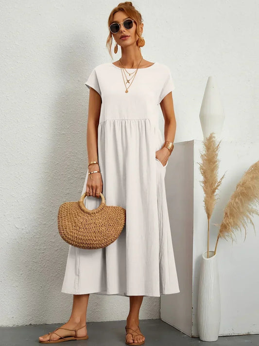MAXINE | FLIESSENDES, ELEGANTES, ZEITLOSES MIDI-KLEID