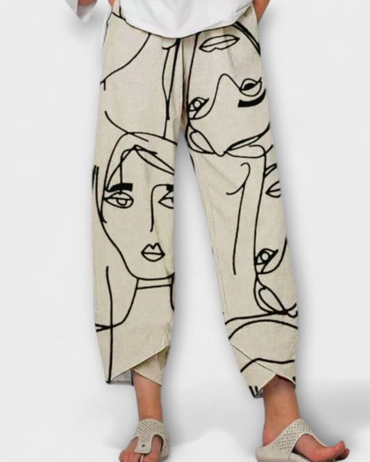 LYNETTE | HOSE MIT KREATIVEM MUSTER