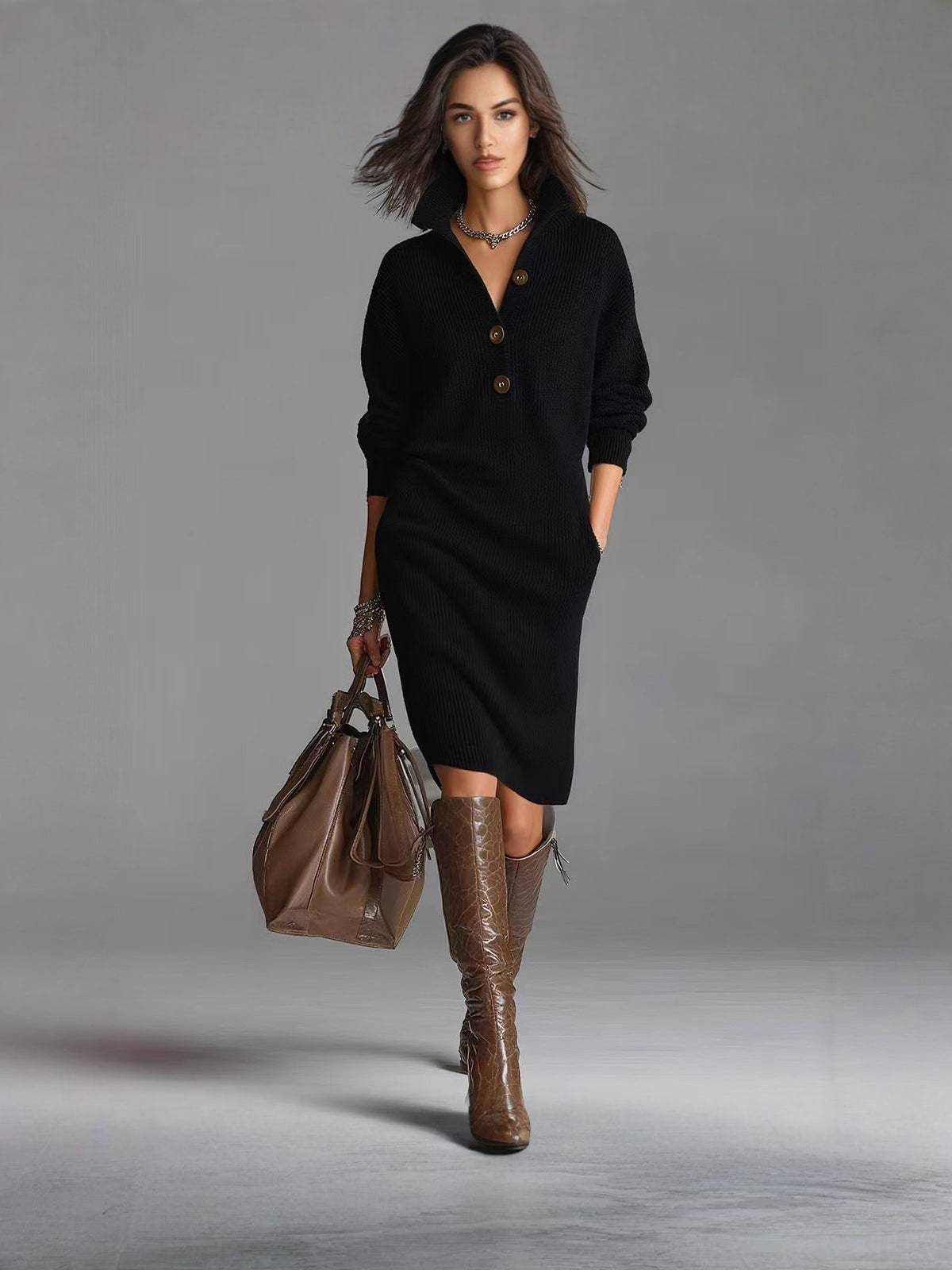 ROSAMUNDINA | ELEGANTES KNOPFKLEID