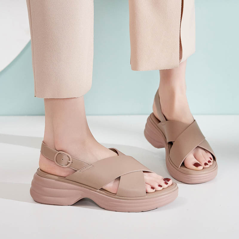 CHARLOTTE | ORTHOPÄDISCHE SANDALEN MIT CROSSOVER-PLATEAUSOHLE