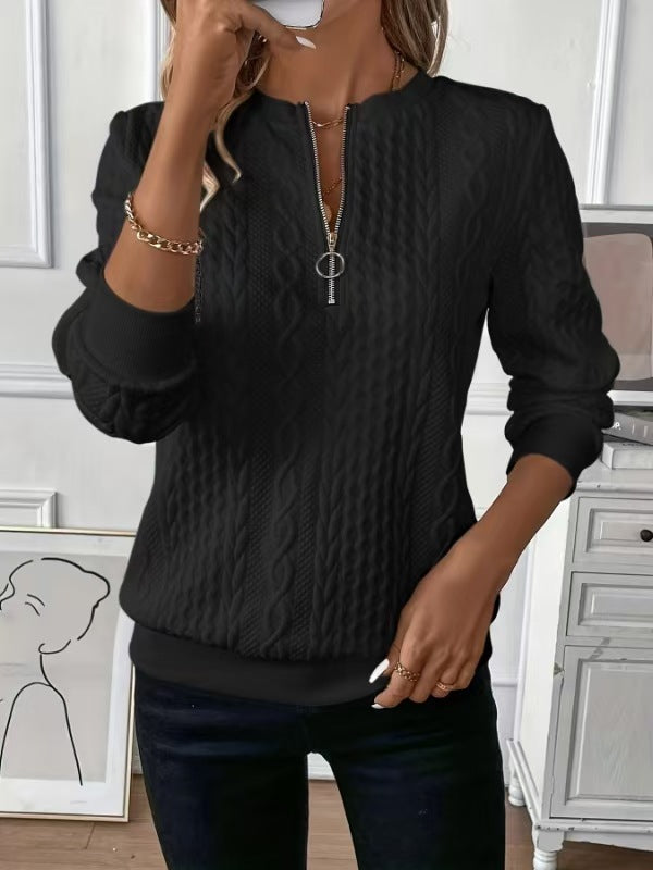 ALICE | ELEGANTES SWEATSHIRT MIT VIERTEL-REISSVERSCHLUSS