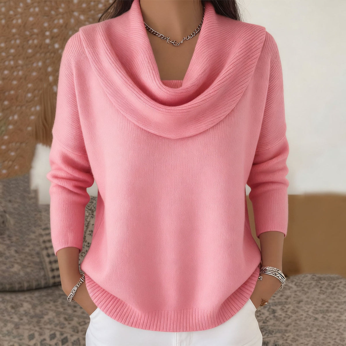 ASTRID | PULLOVER MIT WASSERFALLAUSSCHNITT