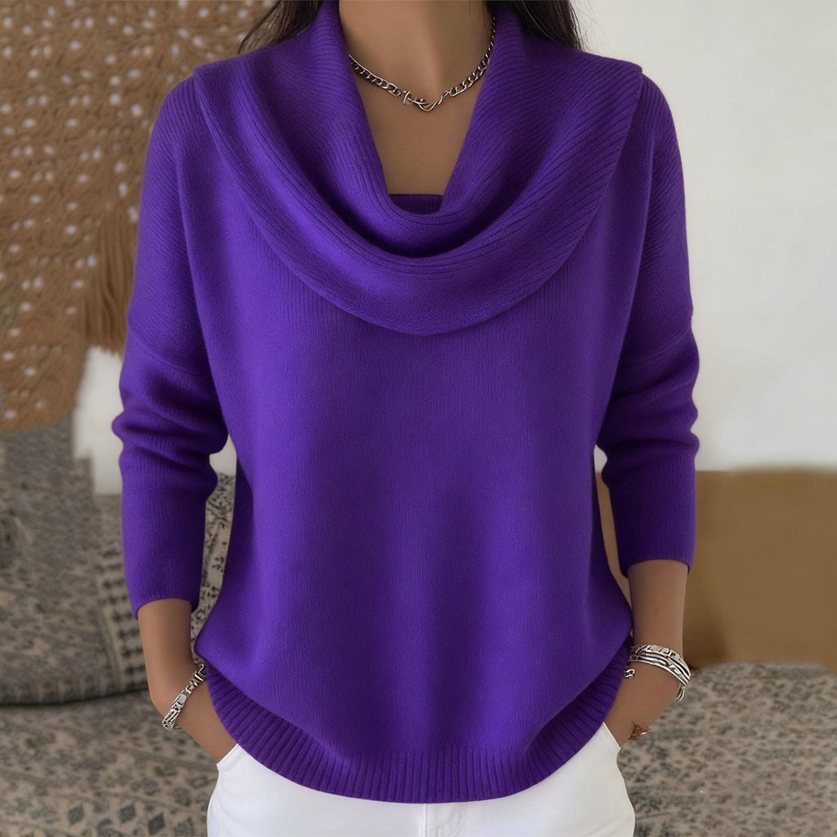ASTRID | PULLOVER MIT WASSERFALLAUSSCHNITT