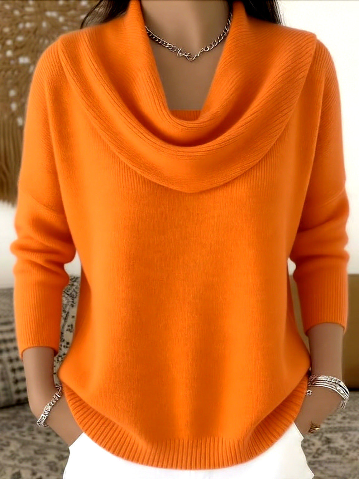 ASTRID | PULLOVER MIT WASSERFALLAUSSCHNITT