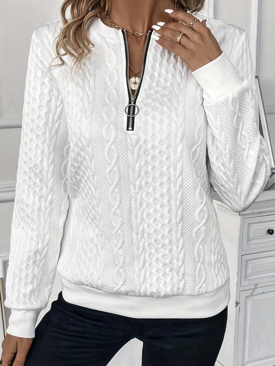 ALICE | ELEGANTES SWEATSHIRT MIT VIERTEL-REISSVERSCHLUSS