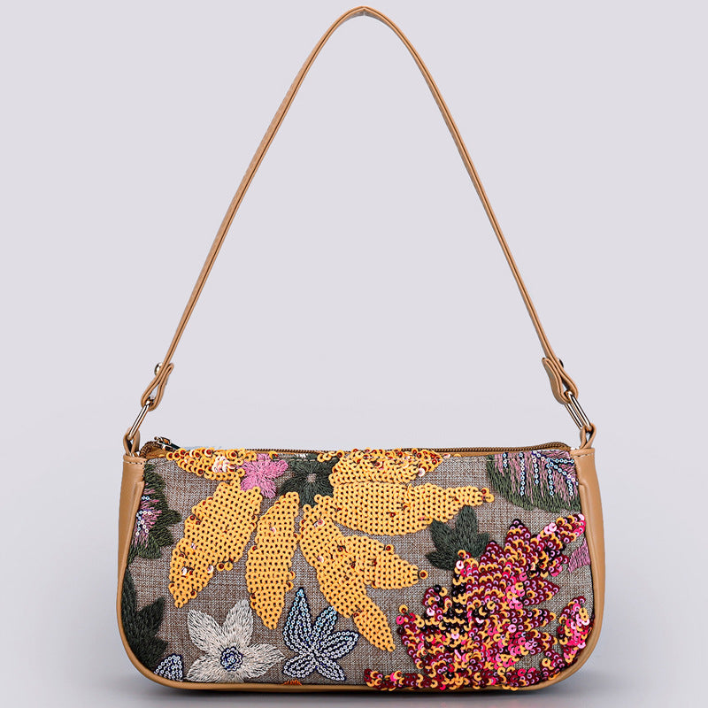 HARVESTBLOOM | SCHULTERTASCHE MIT BLUMEN-PAILLETTEN